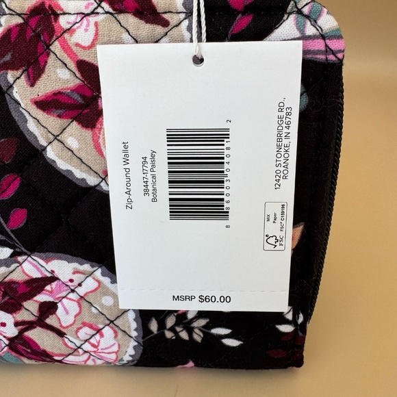 Vera Bradley Black and Pink Floral Wallet - Picture 4 of 5